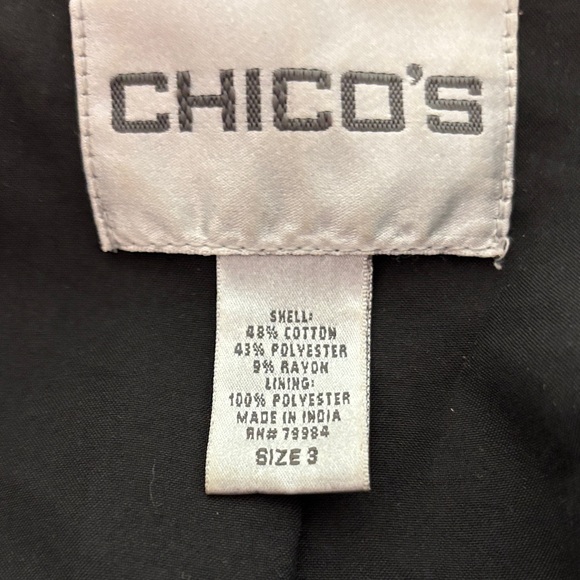 Chico's Vibrant Red and Black Patterned Blazer - Picture 3 of 5